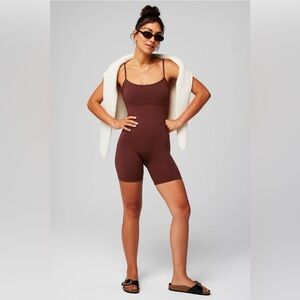 Fabletics brown short romper jumpsuit